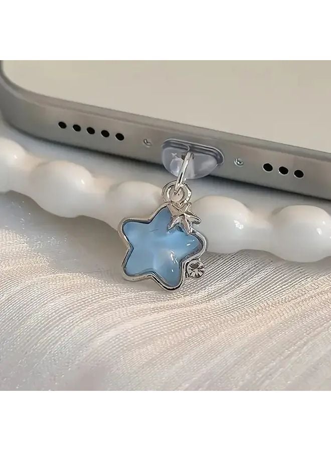 2pcs Diamond Star Phone Dust Plug For Android Type C Charging Port Accessory - Image 1